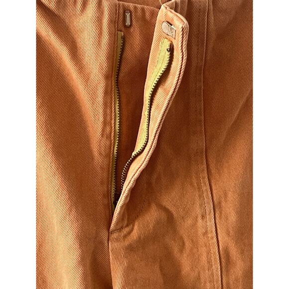 ASOS Pants Women's 26 Camel Wide Leg Crop Cotton Denim Fall Neutral Indie - Picture 3 of 11